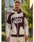 Férfi pulóver a zip prémiumon ALTISPORT VOJ/ALM056MI02 BÉZS/PIROS