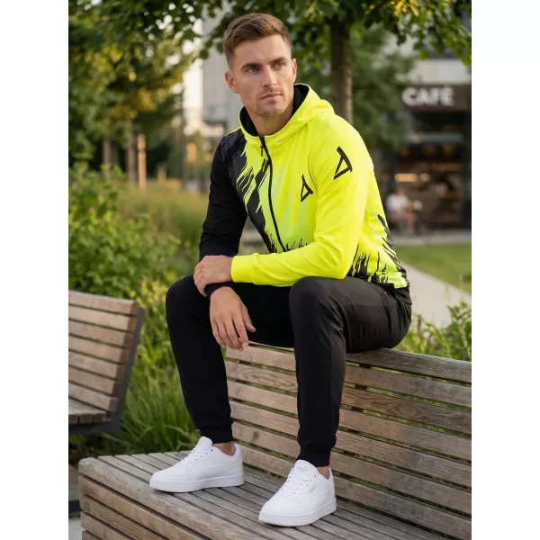  Férfi pulóver a zip prémiumon ALTISPORT VOJ/ALM006MI02 FEKETE -SÁRGA 