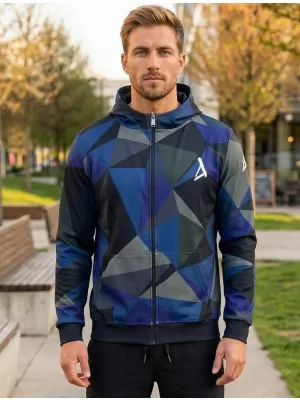 Férfi pulóver a zip prémiumon ALTISPORT VOJ/ALM007MI02 SÖTÉTKÉK