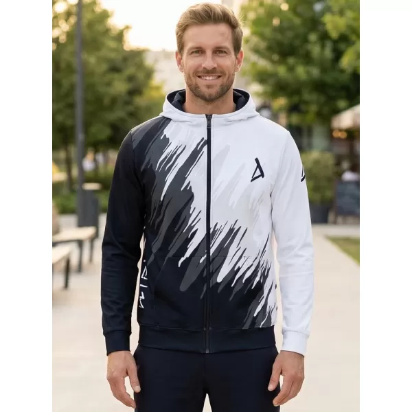  Férfi pulóver a zip prémiumon ALTISPORT VOJ/ALM006MI02 FEKETE -FEHÉR 