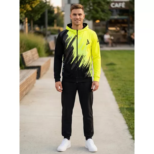  Férfi pulóver a zip prémiumon ALTISPORT VOJ/ALM006MI02 FEKETE -SÁRGA 