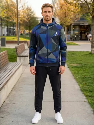 Férfi pulóver a zip prémiumon ALTISPORT VOJ/ALM007MI02 SÖTÉTKÉK