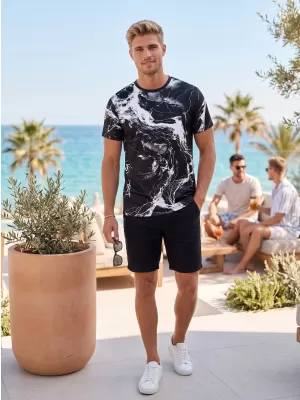 Férfi funkcionális T -piró prémium ALTISPORT VOJ/ALM071TR01 FEKETE -FEHÉR