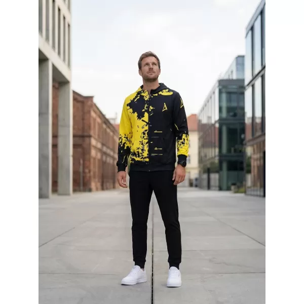  Férfi pulóver a zip prémiumon ALTISPORT VOJ/ALM057MI02 FLUO SÁRGA 