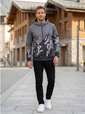 Férfi pulóver a zip prémiumon ALTISPORT VOJ/ALM059MI02 SZÜRKE