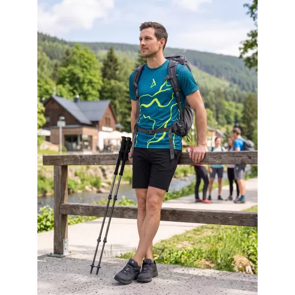  Férfi funkcionális T -piró prémium ALTISPORT VOJ/ALM073TR01 NAVY-FLUO SÁRGA 
