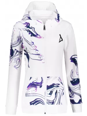 Női pulóver a zip prémiumon ALTISPORT VOJ/ALW064MI02 FEHÉR -VIOLET