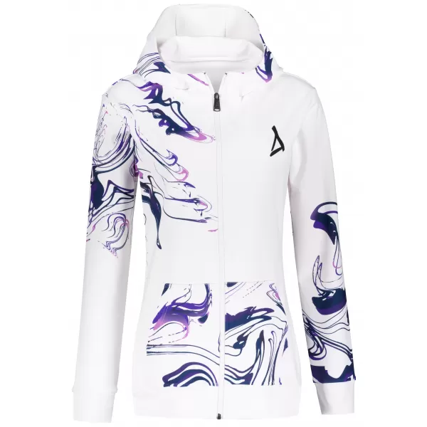  Női pulóver a zip prémiumon ALTISPORT VOJ/ALW064MI02 FEHÉR -VIOLET 