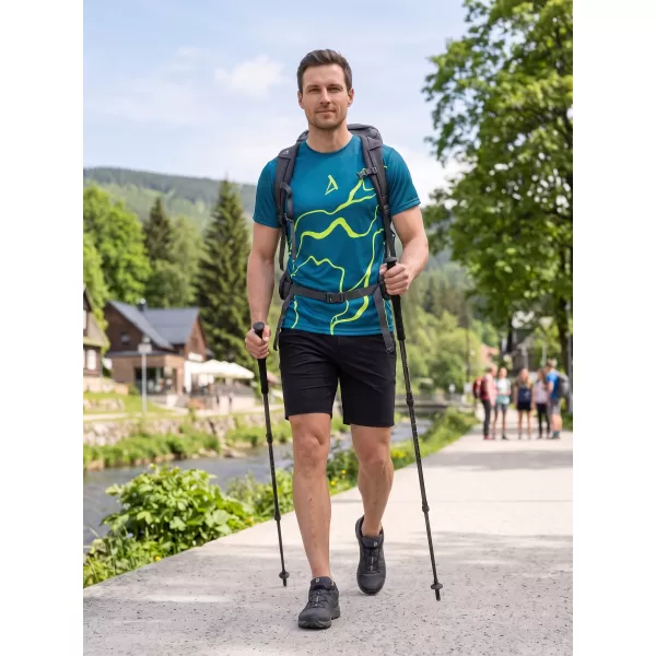  Férfi funkcionális T -piró prémium ALTISPORT VOJ/ALM073TR01 NAVY-FLUO SÁRGA 