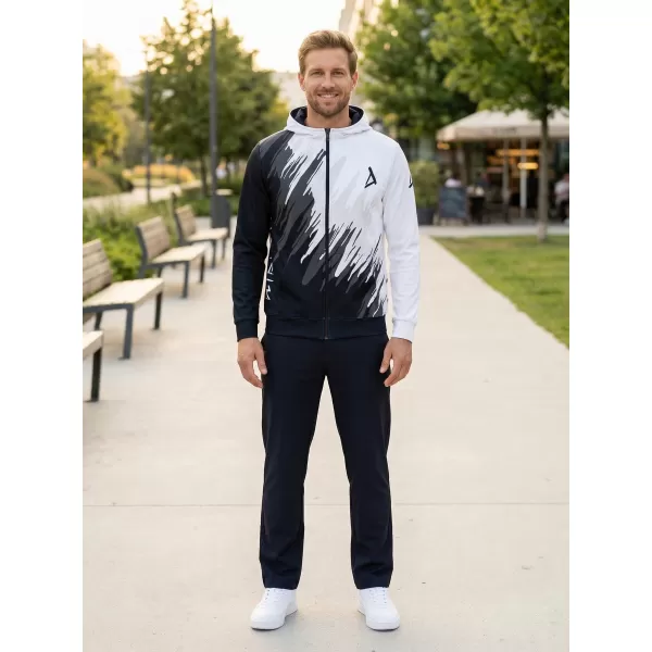  Férfi pulóver a zip prémiumon ALTISPORT VOJ/ALM006MI02 FEKETE -FEHÉR 