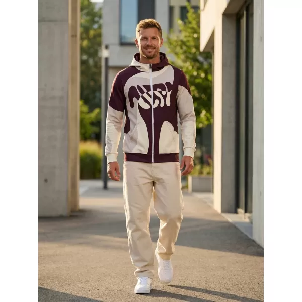  Férfi pulóver a zip prémiumon ALTISPORT VOJ/ALM056MI02 BÉZS/PIROS 
