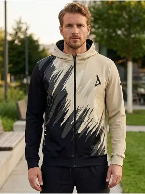 Férfi pulóver a zip prémiumon ALTISPORT VOJ/ALM006MI02 FEKETE -BROWN
