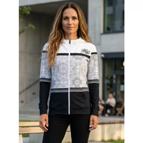  Női pulóver a zip prémiumon ALTISPORT VOJ/ALW023MI02 FEKETE -FEHÉR 