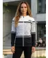 Női pulóver a zip prémiumon ALTISPORT VOJ/ALW023MI02 FEKETE -FEHÉR