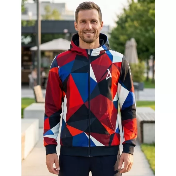  Férfi pulóver a zip prémiumon ALTISPORT VOJ/ALM007MI02 TENGERÉSZETI KÉK/PIROS 