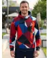 Férfi pulóver a zip prémiumon ALTISPORT VOJ/ALM007MI02 TENGERÉSZETI KÉK/PIROS