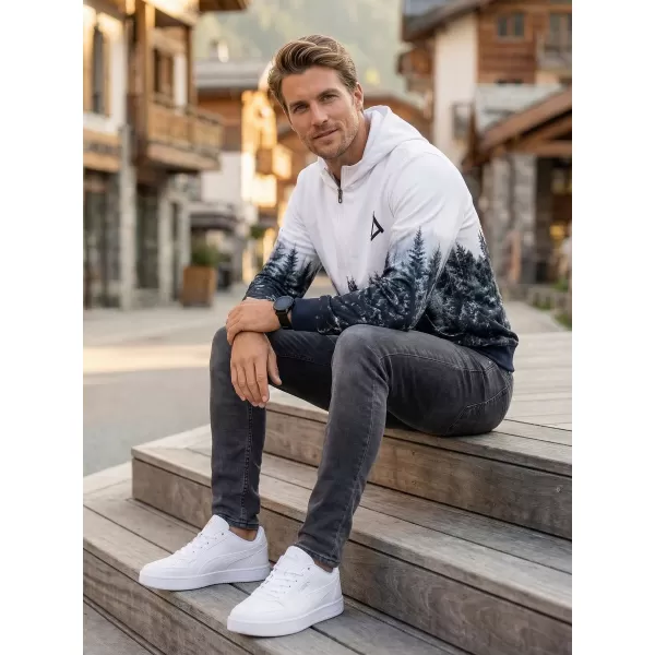  Férfi pulóver a zip prémiumon ALTISPORT VOJ/ALM058MI02 FEHÉR -GRAY 