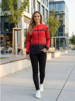 Női pulóver a zip prémiumon ALTISPORT VOJ/ALW023MI02 PIROS