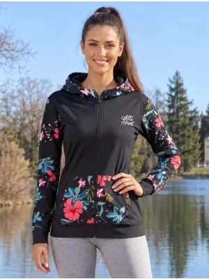 Női pulóver a zip prémiumon ALTISPORT VOJ/ALW063MI02 FEKETE -ZÖLD