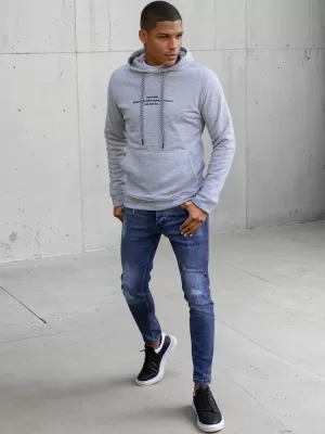 Férfi pulóver DSTREET BX5459 VILÁGOSSZÜRKE