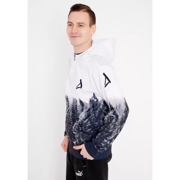  Férfi pulóver a zip prémiumon ALTISPORT VOJ/ALM058MI02 FEHÉR -GRAY 
