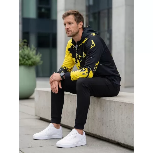  Férfi pulóver a zip prémiumon ALTISPORT VOJ/ALM057MI02 FLUO SÁRGA 