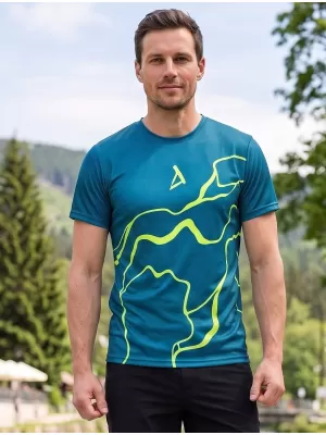 Férfi funkcionális T -piró prémium ALTISPORT VOJ/ALM073TR01 NAVY-FLUO SÁRGA