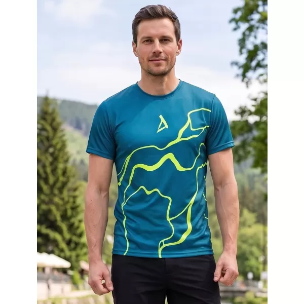  Férfi funkcionális T -piró prémium ALTISPORT VOJ/ALM073TR01 NAVY-FLUO SÁRGA 