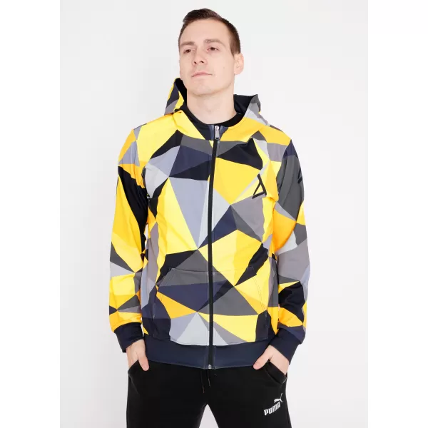  Férfi pulóver a zip prémiumon ALTISPORT VOJ/ALM007MI02 FEKETE -SÁRGA 