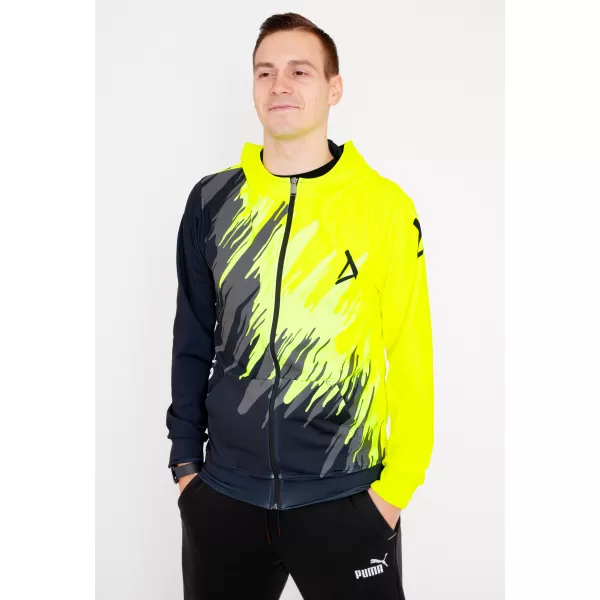  Férfi pulóver a zip prémiumon ALTISPORT VOJ/ALM006MI02 FEKETE -SÁRGA 