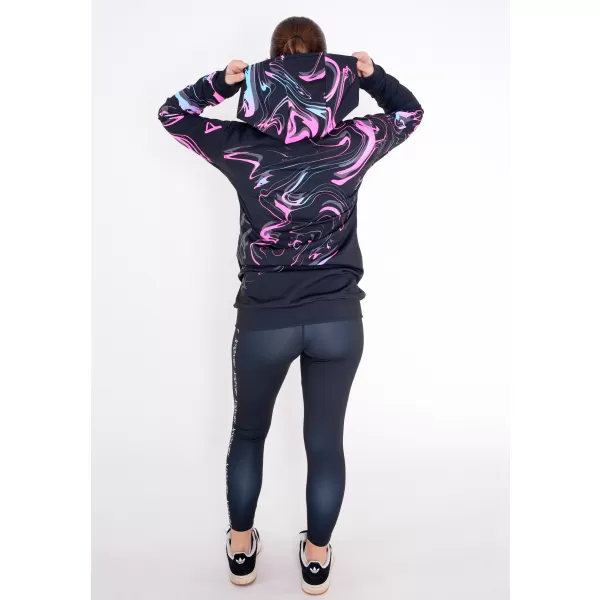  Női pulóver a zip prémiumon ALTISPORT VOJ/ALW064MI02 FEKETE -PINK 