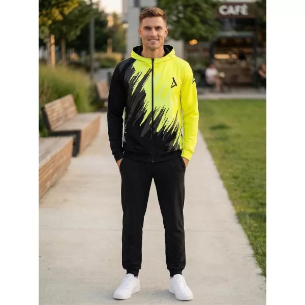  Férfi pulóver a zip prémiumon ALTISPORT VOJ/ALM006MI02 FEKETE -SÁRGA 