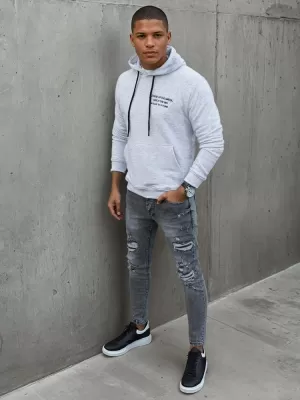 Férfi pulóver DSTREET BX5462 VILÁGOSSZÜRKE