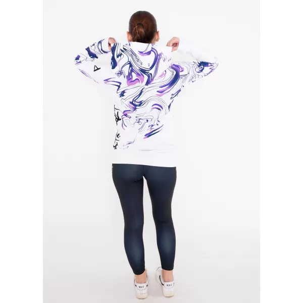 Női pulóver a zip prémiumon ALTISPORT VOJ/ALW064MI02 FEHÉR -VIOLET 