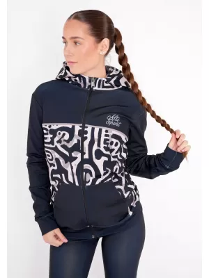 Női pulóver a zip prémiumon ALTISPORT VOJ/ALW060MI02 FEKETE -BROWN