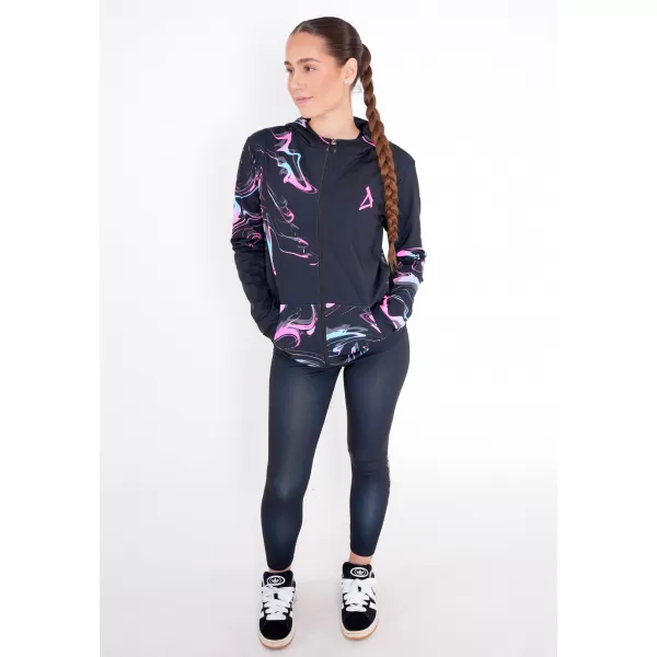  Női pulóver a zip prémiumon ALTISPORT VOJ/ALW064MI02 FEKETE -PINK 