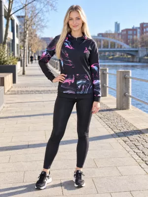 Női pulóver a zip prémiumon ALTISPORT VOJ/ALW064MI02 FEKETE -PINK