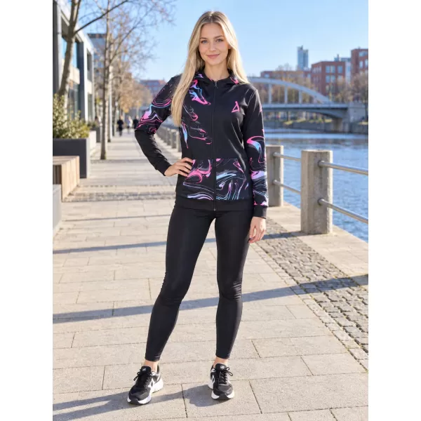  Női pulóver a zip prémiumon ALTISPORT VOJ/ALW064MI02 FEKETE -PINK 