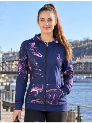 Női pulóver a zip prémiumon ALTISPORT VOJ/ALW064MI02 KÉK -DAGANAT