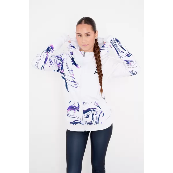  Női pulóver a zip prémiumon ALTISPORT VOJ/ALW064MI02 FEHÉR -VIOLET 