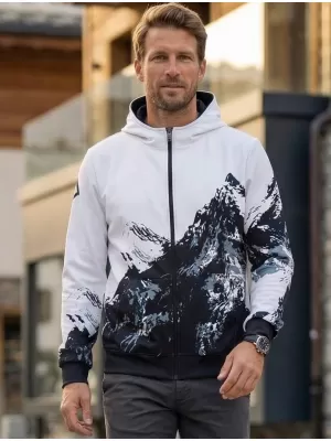 Férfi pulóver a zip prémiumon ALTISPORT VOJ/ALM059MI02 FEHÉR