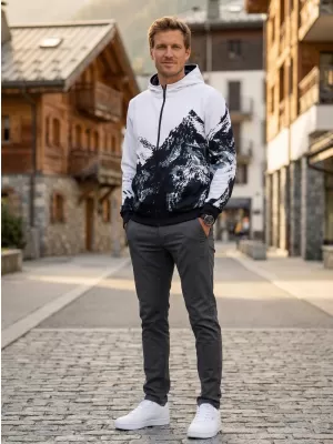 Férfi pulóver a zip prémiumon ALTISPORT VOJ/ALM059MI02 FEHÉR