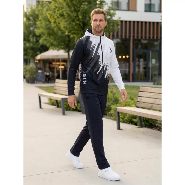  Férfi pulóver a zip prémiumon ALTISPORT VOJ/ALM006MI02 FEKETE -FEHÉR 