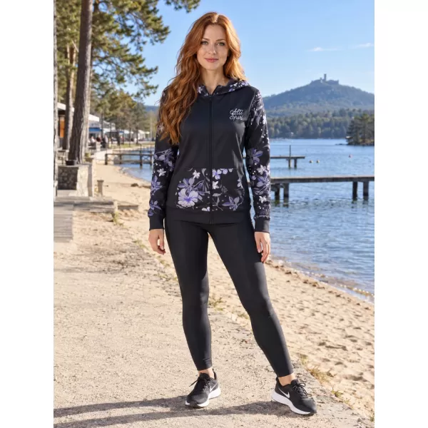  Női pulóver a zip prémiumon ALTISPORT VOJ/ALW063MI02 FEKETE 