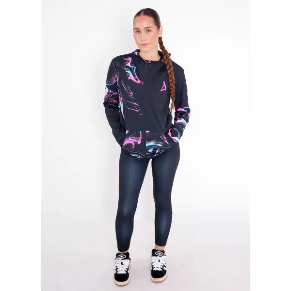  Női pulóver a zip prémiumon ALTISPORT VOJ/ALW064MI02 FEKETE -PINK 