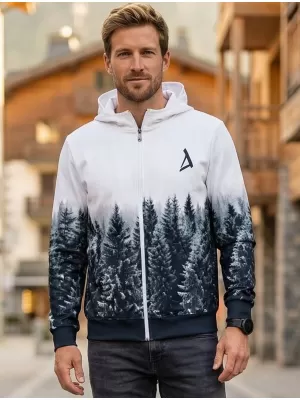 Férfi pulóver a zip prémiumon ALTISPORT VOJ/ALM058MI02 FEHÉR -GRAY