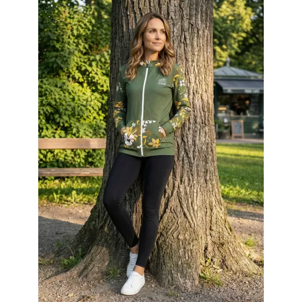  Női pulóver a zip prémiumon ALTISPORT VOJ/ALW063MI02 KHAKI 