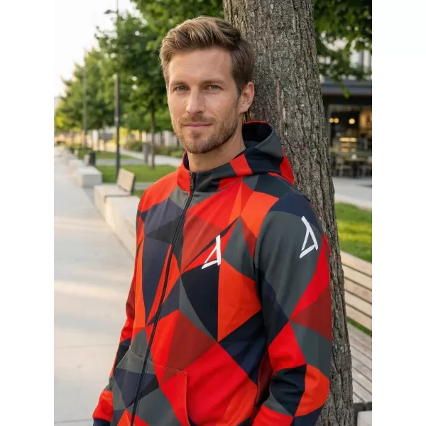  Férfi pulóver a zip prémiumon ALTISPORT VOJ/ALM007MI02 PIROS 