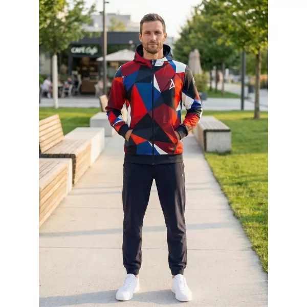  Férfi pulóver a zip prémiumon ALTISPORT VOJ/ALM007MI02 TENGERÉSZETI KÉK/PIROS 