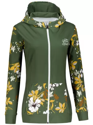Női pulóver a zip prémiumon ALTISPORT VOJ/ALW063MI02 KHAKI